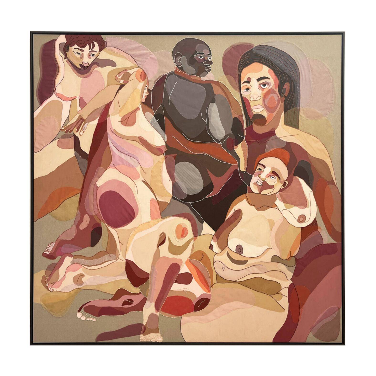 Acrylic, Wool and Cotton Embroidery and Patchwork on Canvas by Ela Fidalgo