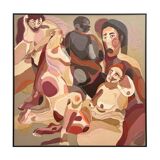 Acrylic, Wool and Cotton Embroidery and Patchwork on Canvas by Ela Fidalgo