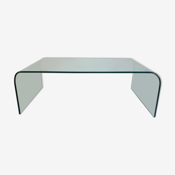 Table basse design pont 100% verre epais