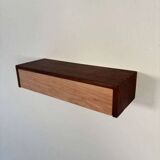 Vintage floating commode in teak and beech wood from the 1960s.