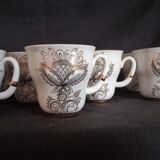 Lomonosov 29-piece porcelain coffee set, cast patterns enhanced with 24k gold