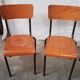 Set of 4 vintage tubular school chairs from the 60s 70s