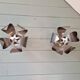 Pair of Space Age wall sconces in chrome metal, 1970s