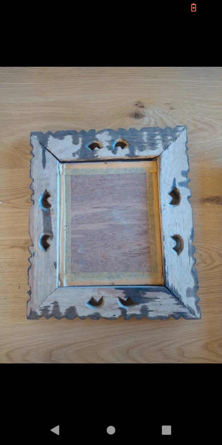 Painting and carved wooden frame, Bali, Indonesia