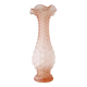 Pink frosted glass corolla vase Empoli Italy 1960
