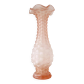 Vase corolle verre dépoli rose Empoli Italie 1960