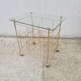 Side table, rolling trolley, vintage vinyl door