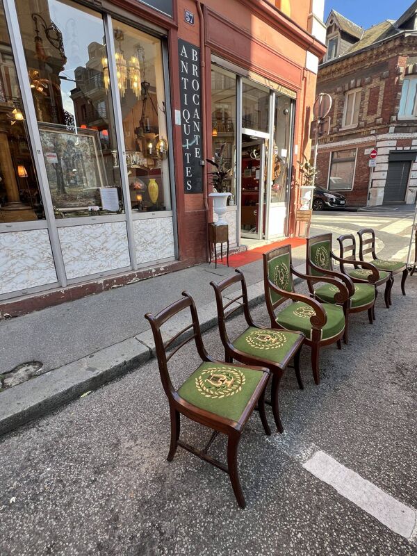 Salon de 5 pièces époque Restauration XIXe siècle en acajou