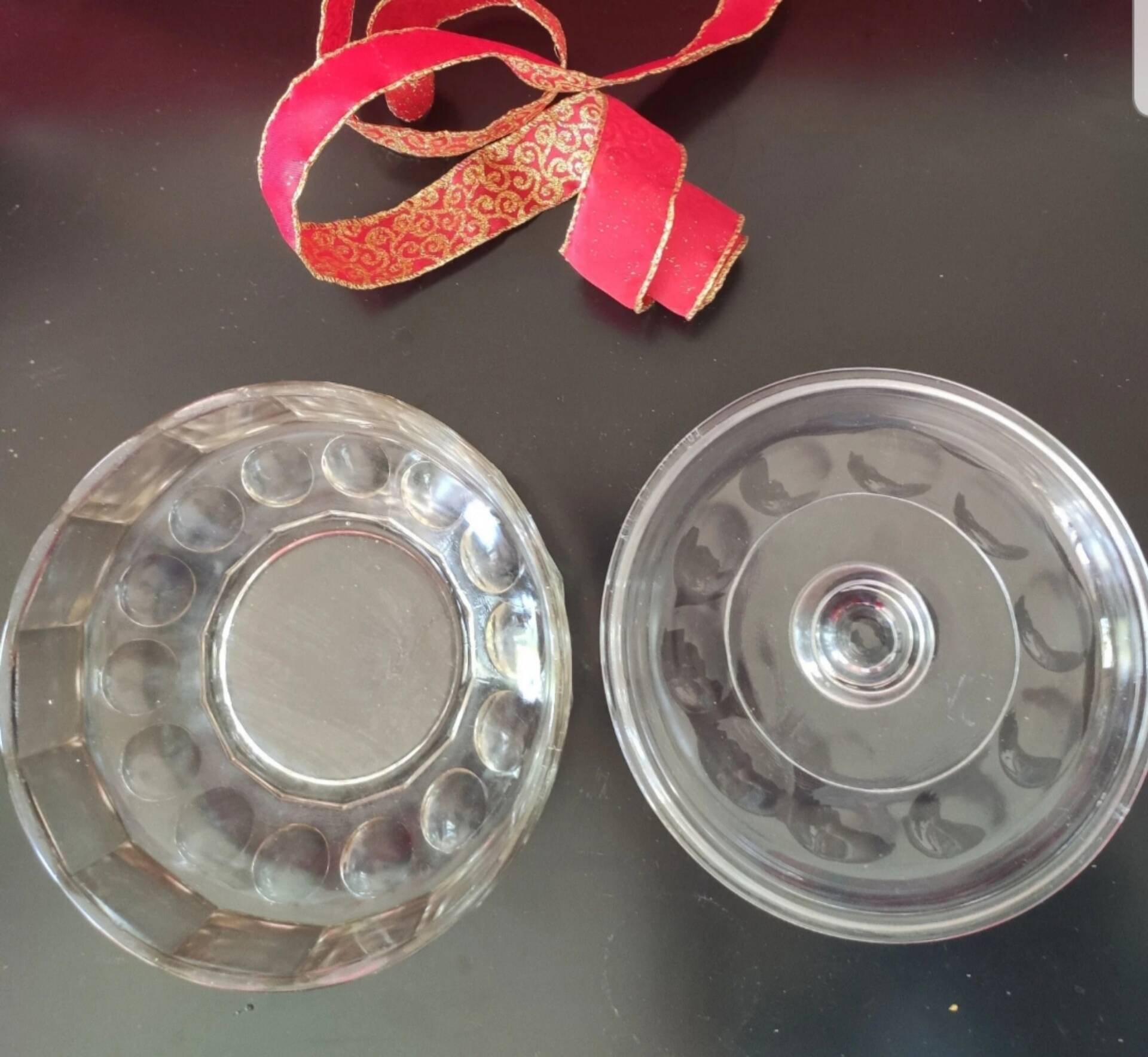Glass salad bowl + lid