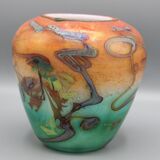 vase en pate verre signe bernard aconito