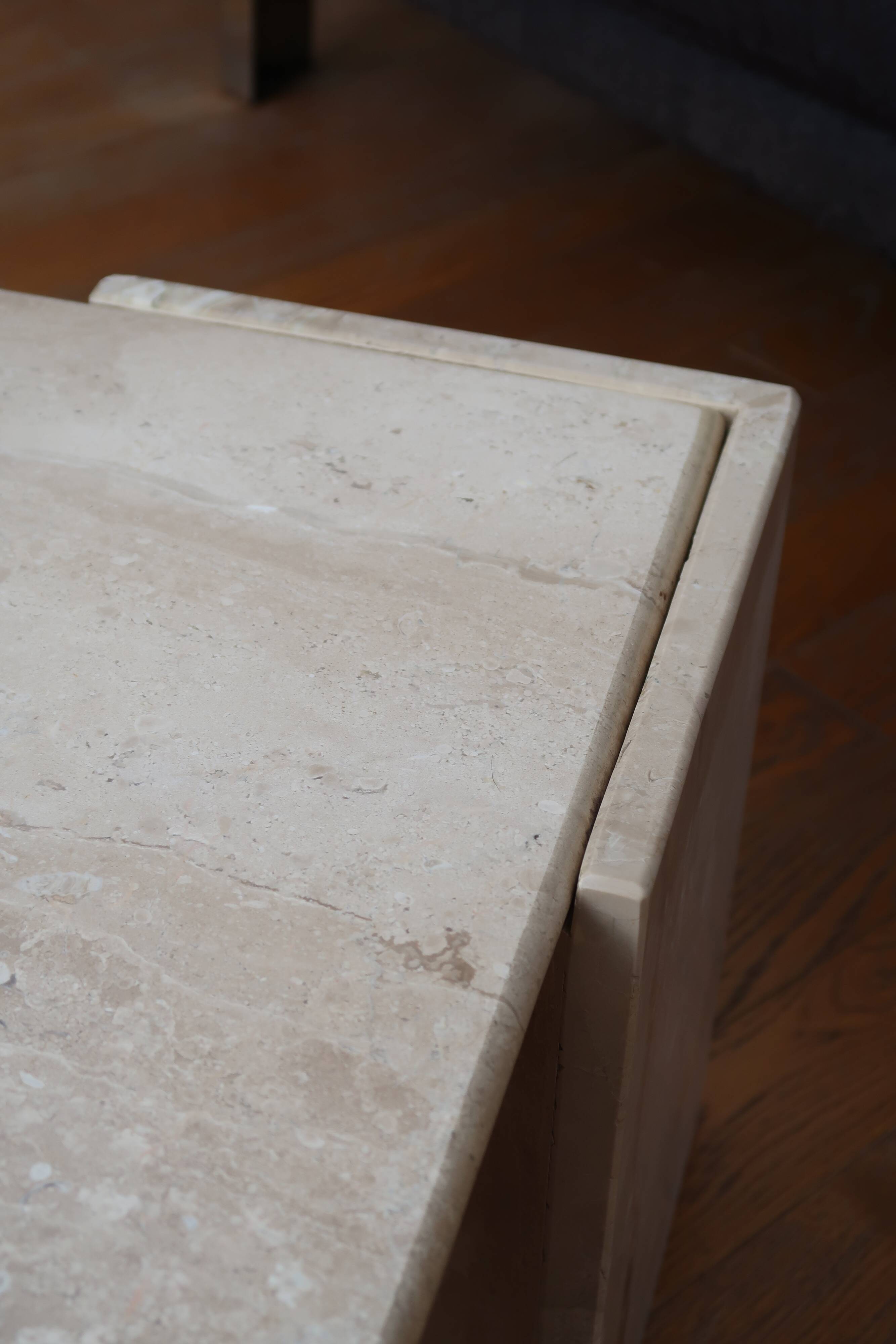 Travertine coffee table Roche Bobois
