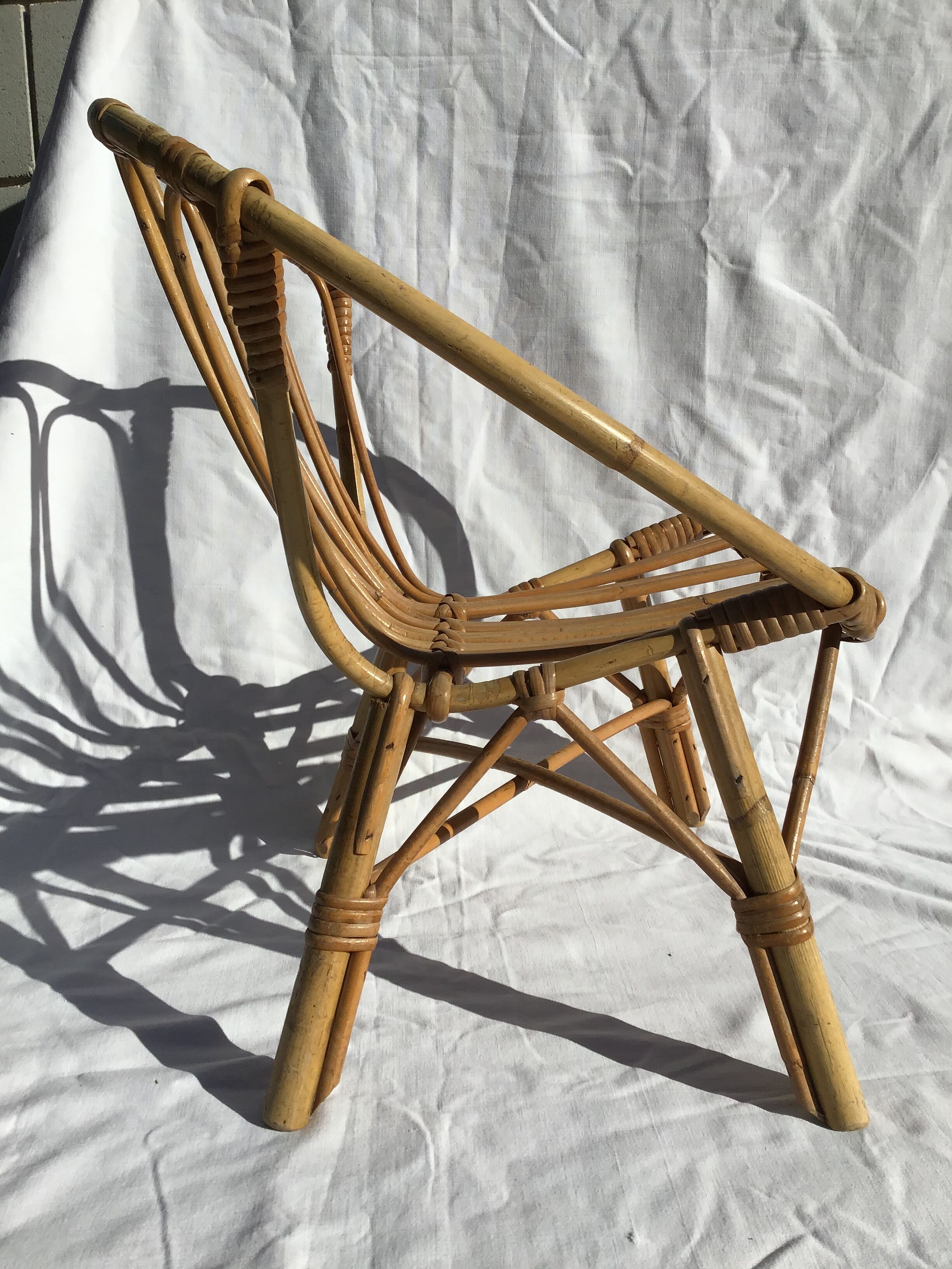Children's rattan basket chair