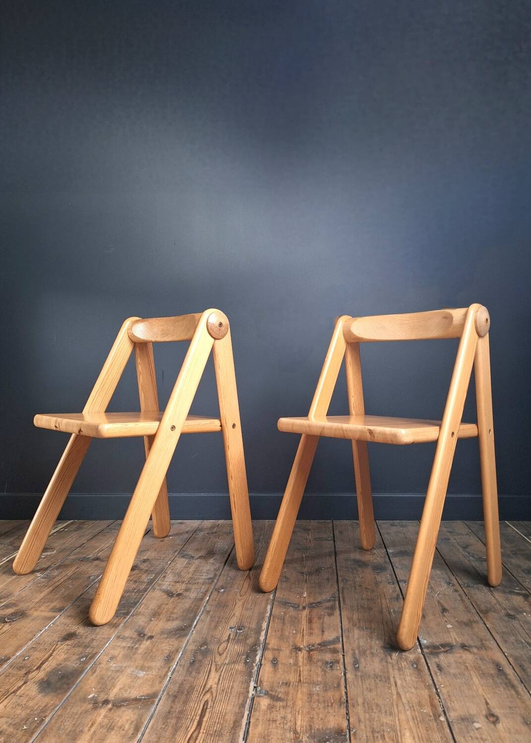 Pair of Pierre Grosjean chairs, vintage seating furniture