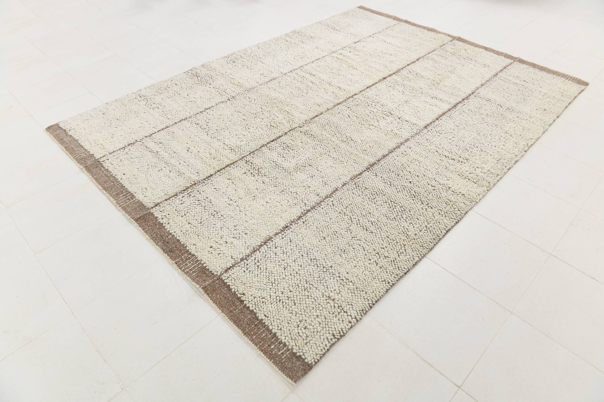 7x10 Kilim Brown & Beige Kilim Area Rug, 216x305Cm