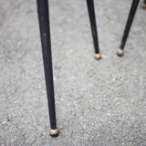 Set of 4 bar stools, metal and imitation leather stool, high stool