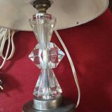 1950s crystal and chrome bedside lamp