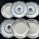 Set of 6 mismatched flat plates HBCM and Badonviller