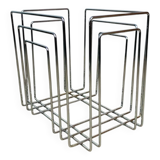 Chrome metal magazine rack by Willy Glaeser for TMP, 1980s.