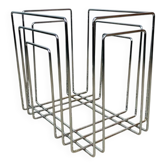 Chrome metal magazine rack by Willy Glaeser for TMP, 1980s.