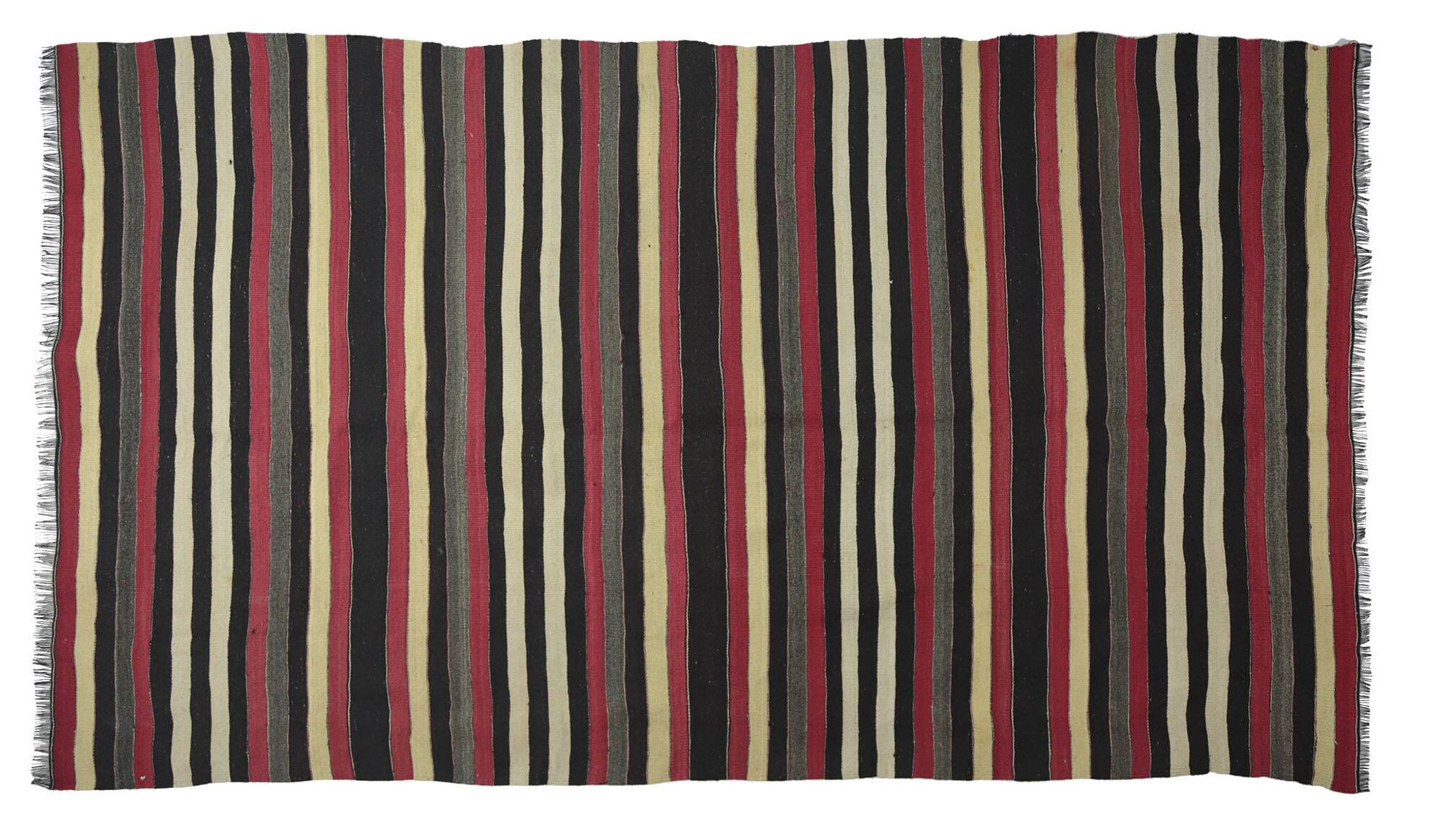 Grand Kilim Oushak Vintage Striped Red and Beige 328 x 190 cm
