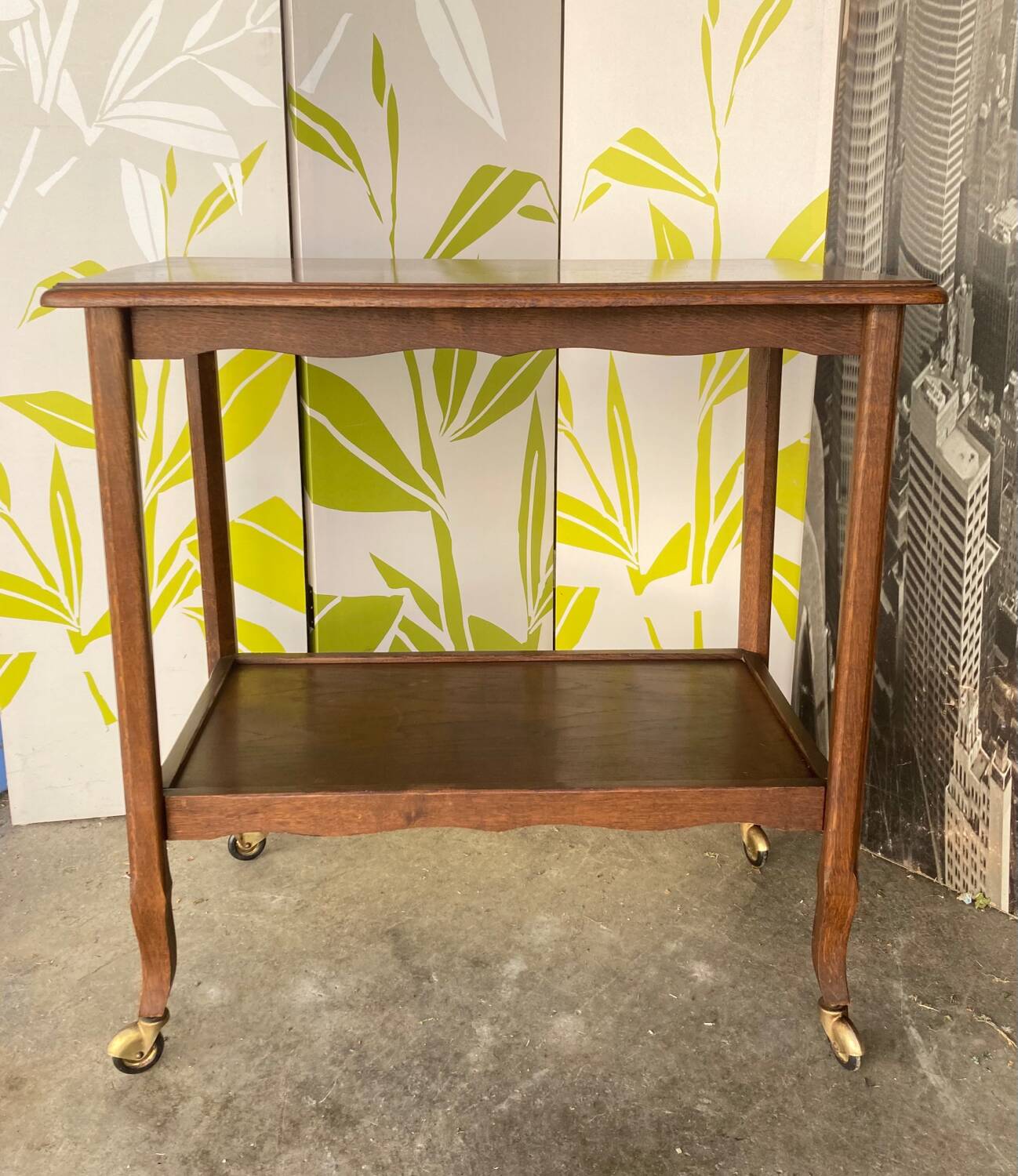 Serving trolley or mobile oak maid, mid-20th century