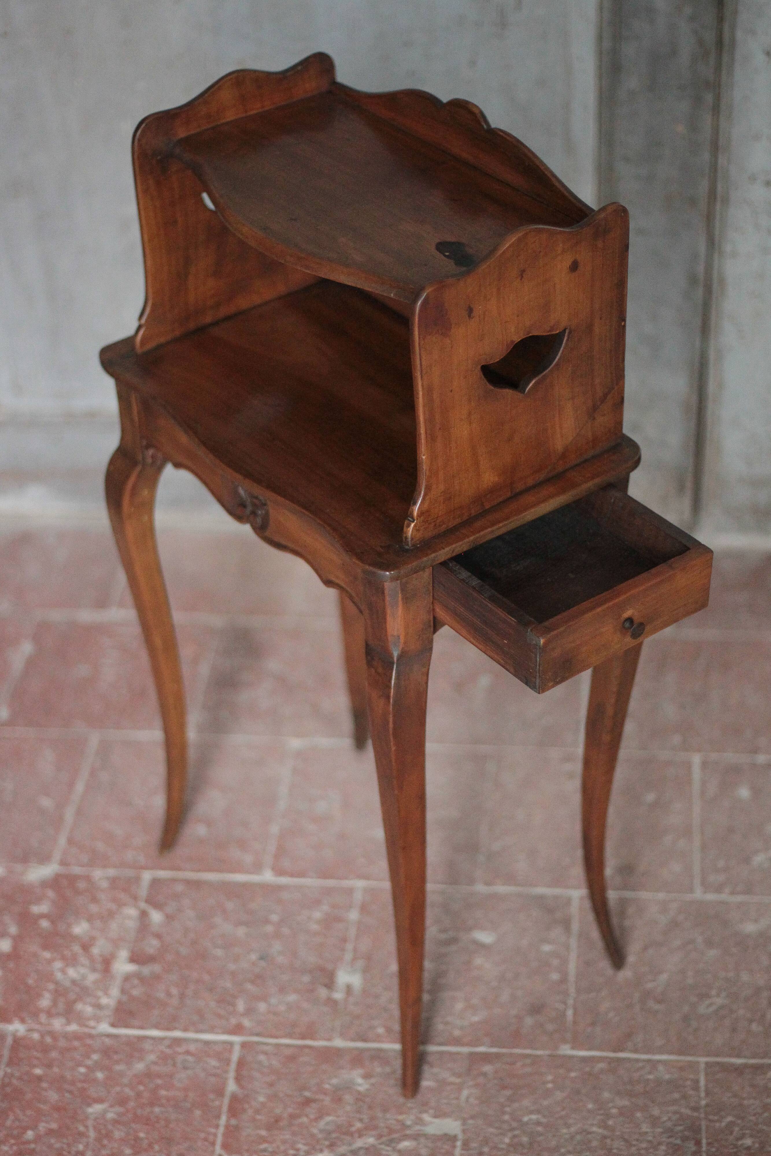 Bedside table, nightstand wood, accent furniture, antique furniture.