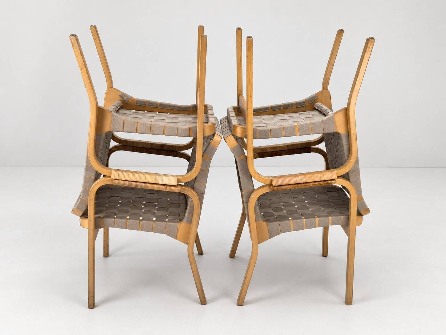 Model 45 Lounge Chairs by Alvar Aalto for Artek, 1970s, Set of 4