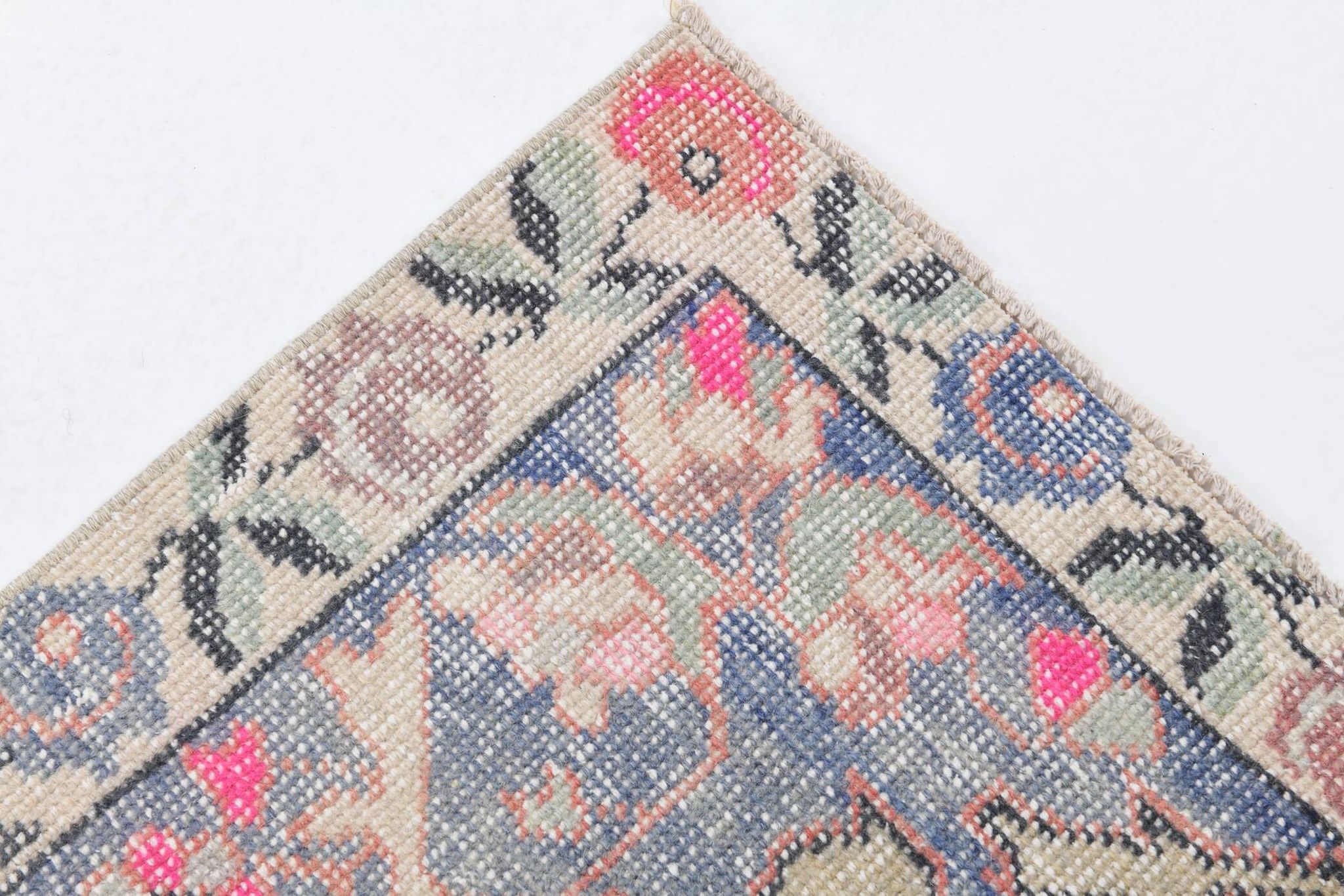 4x7 Pale Orange & Beige Oriental Wool Turkish Vintage Rug, 127x210Cm SK 6787