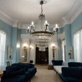 Extra Large Bronze Crystal Chandelier 1950’s