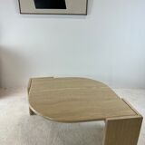 Coffee table Roche Bobois "eye" in travertine, 1970