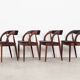 Ensemble de quatre chaises en teck, design danois, années 1970, fabricant : Orte Mobelfabrik