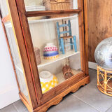 Antique display cabinet, small dresser, antique glass-fronted bookcase.