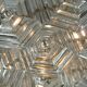 3-tier mid century pendant light with 27 hexagonal glass panels 1960s 70s