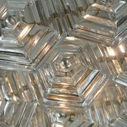 3-tier mid century pendant light with 27 hexagonal glass panels 1960s 70s