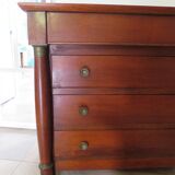 4-drawer chest of drawers - empire style - with detached columns - mahogany-bronze stain