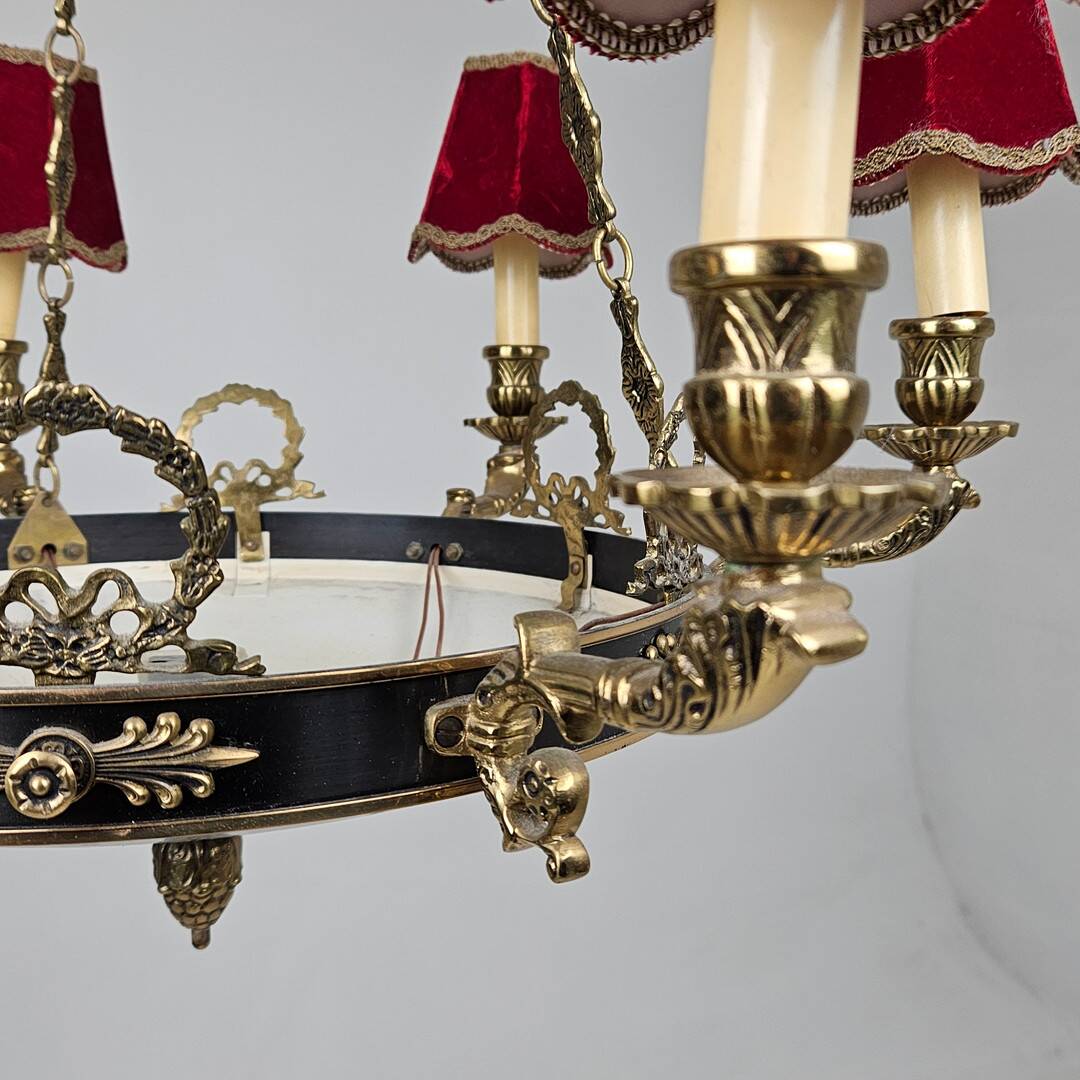 Empire-Style Ceiling Lamp — Sheet Metal & Brass — 20th Century — Classic Ar