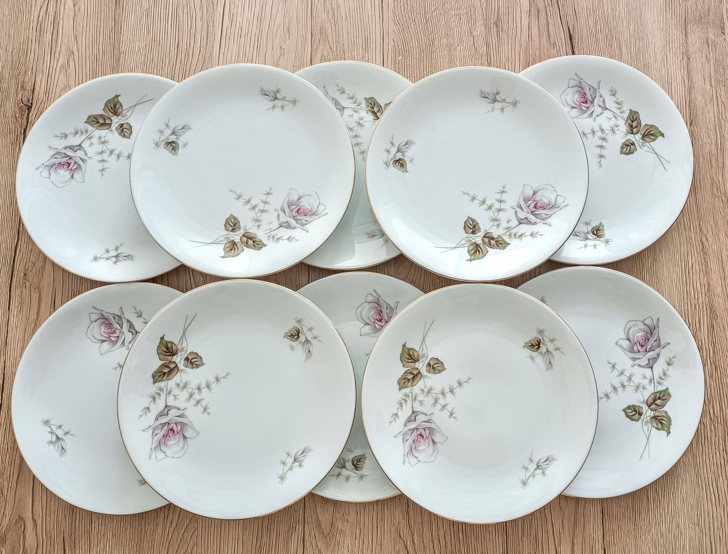 Service à dessert 10 assiettes et plat en porcelaine PMR Bavaria Jaeger & Co
