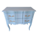 Commode en bois massif repeint bleu lagune style Louis XV à 2 tiroirs