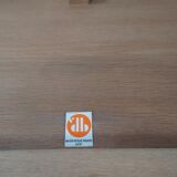 Adjustable dining set in oak and leather chairs by Van Den Berghe Pauvers