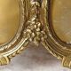 19th century "Victorian" double frame, gilded bronze decorated with acanthus & flower garlands