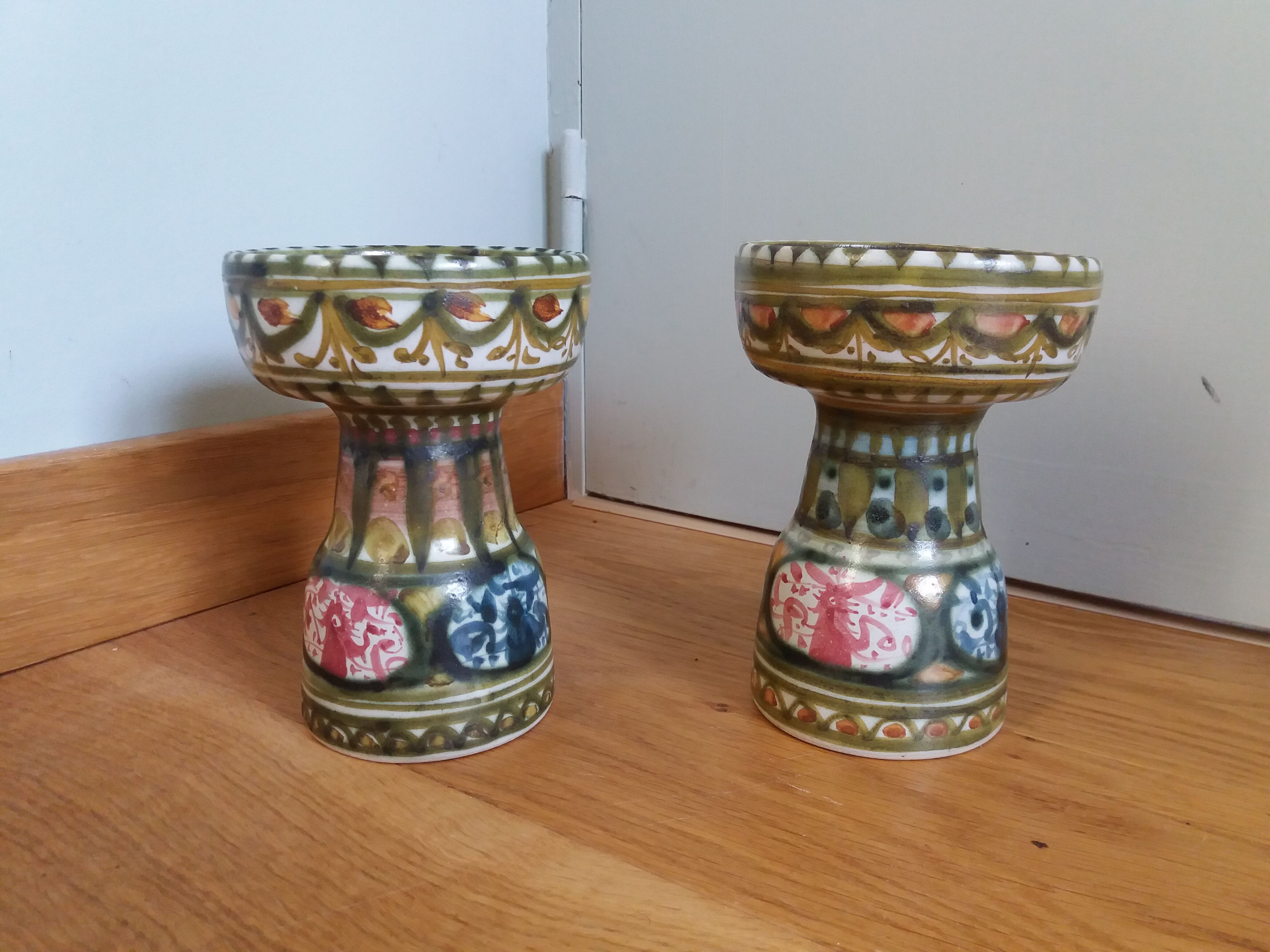 Picnic candlesticks signed André L'Helguen Keraluc Quimper