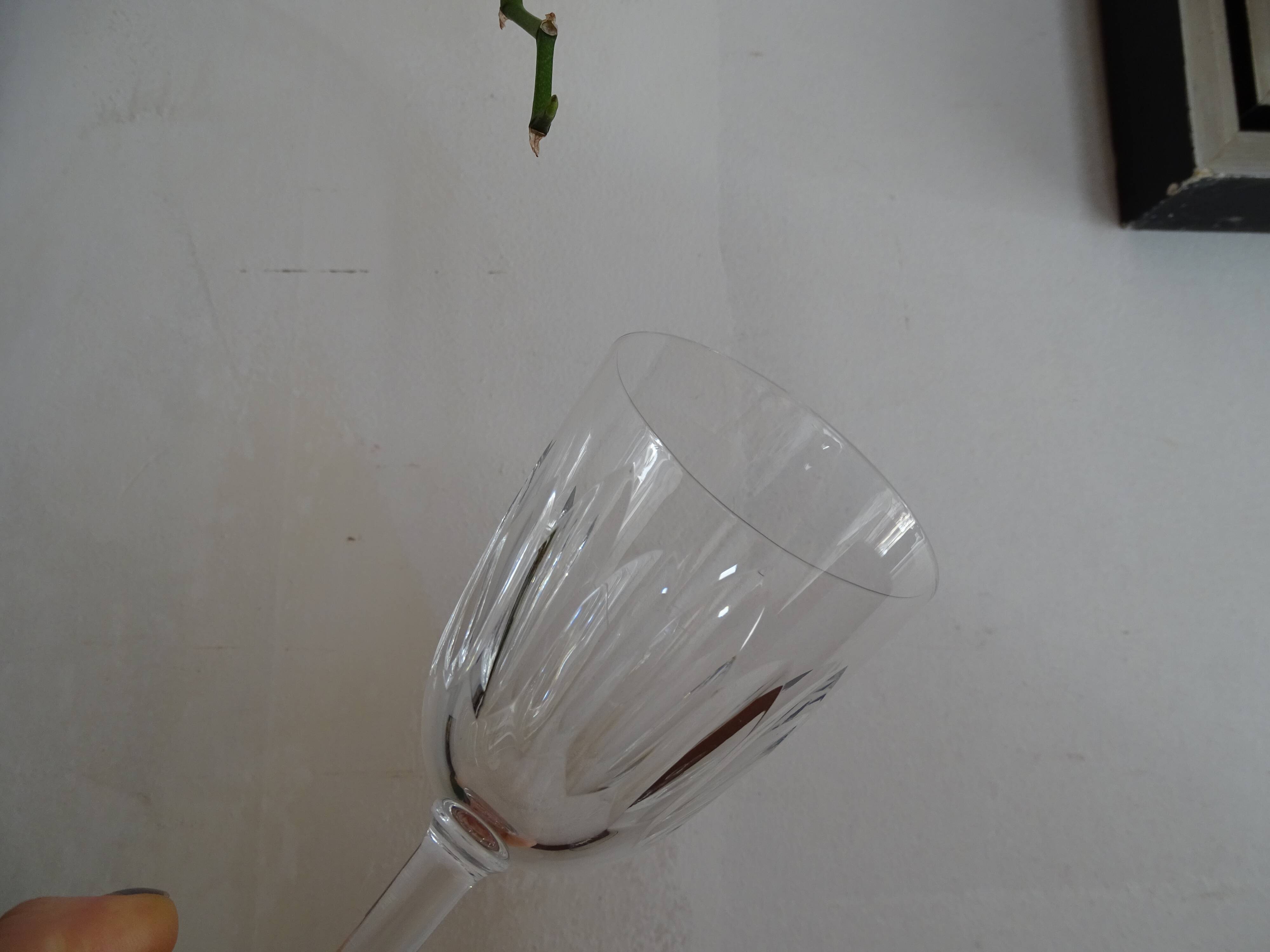 3 glass cut crystal Baccarat signed different