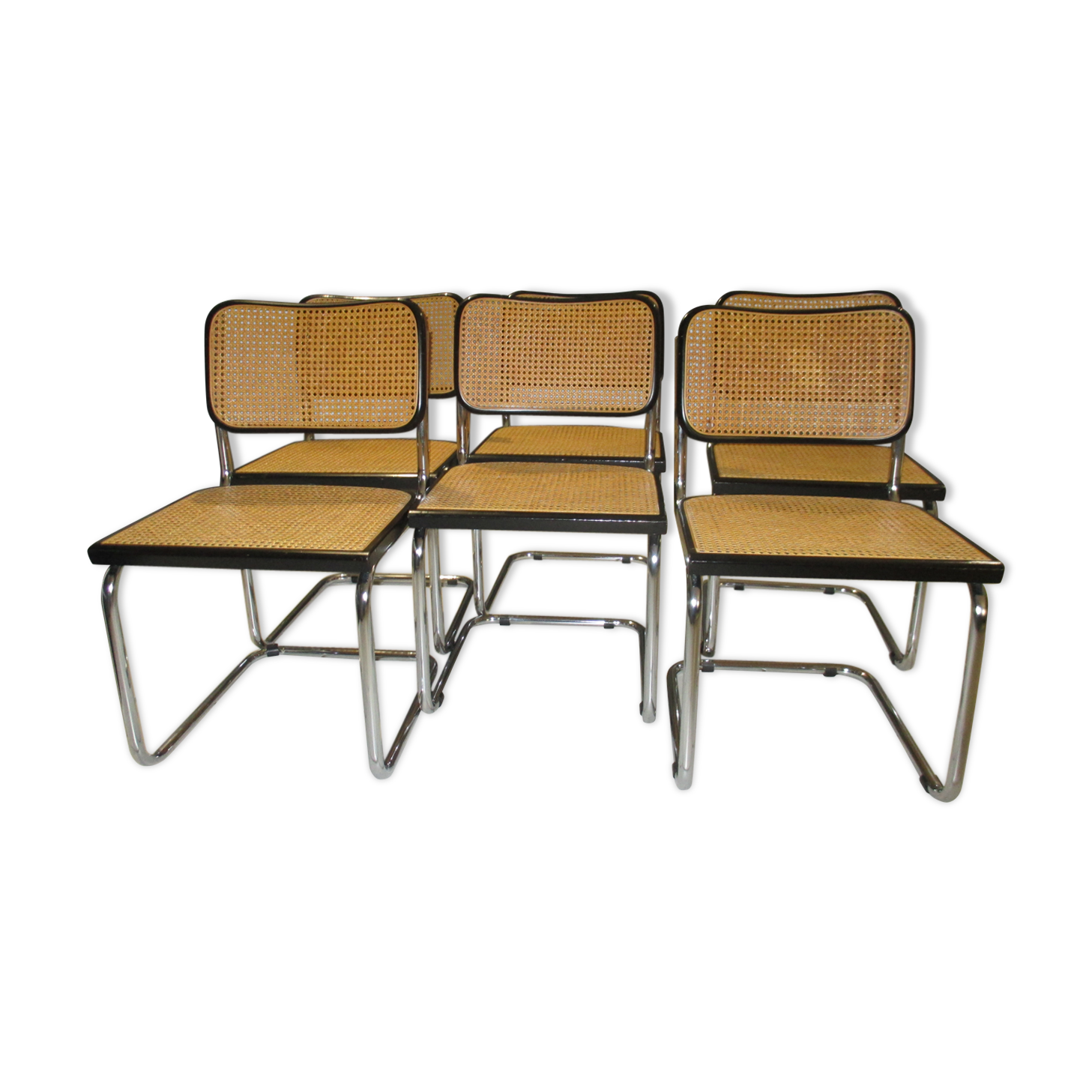 Set of 6 Cesca B32 chairs by Marcel Breuer 80s