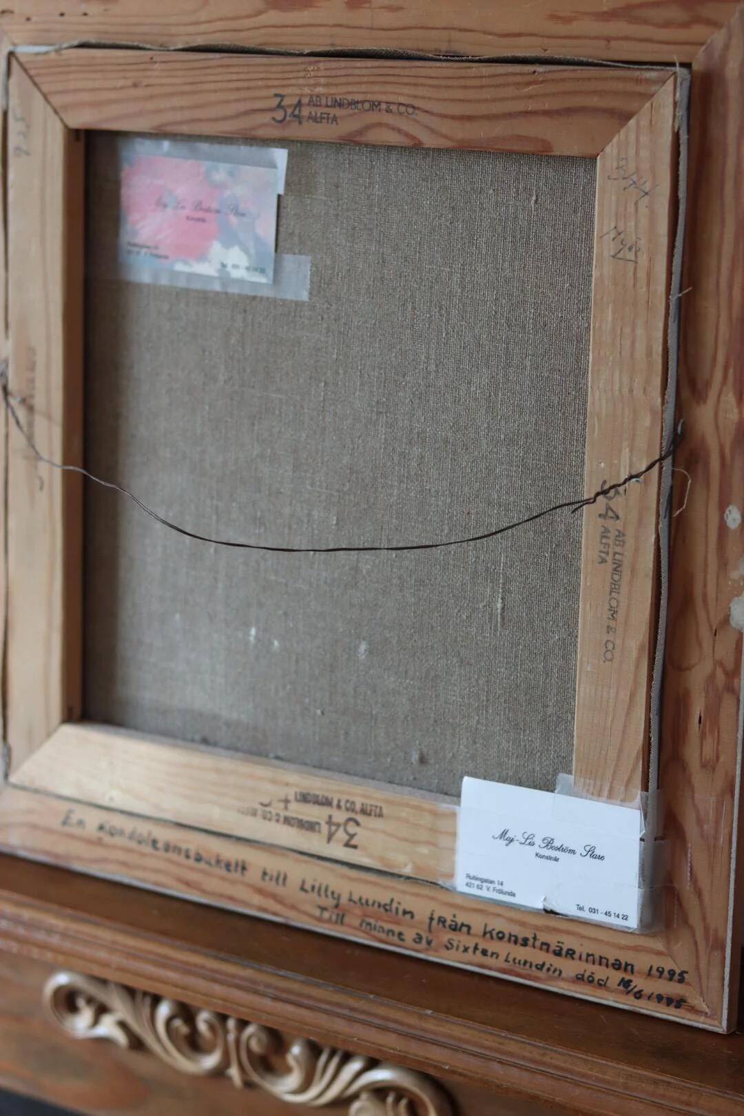 Oil on Swedish canvas, "Floral Pattern", M Boström Stare