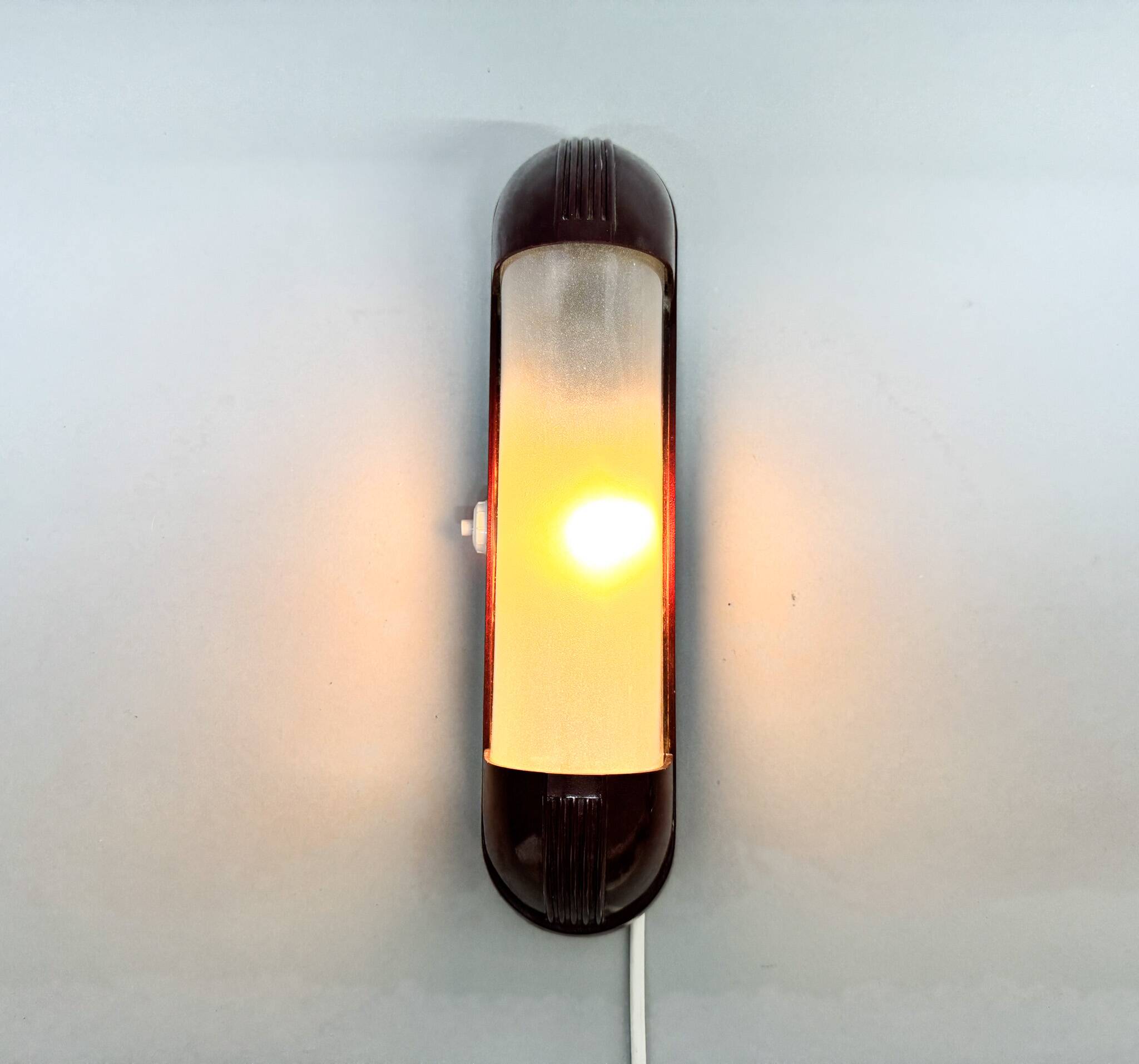 1950s Bakelite & Plastic Wall Light, Czechoslovakia