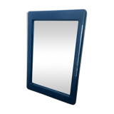 Miroir à mains années 80 cadre bleu marine 22x15cm