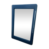 Miroir à mains années 80 cadre bleu marine 22x15cm