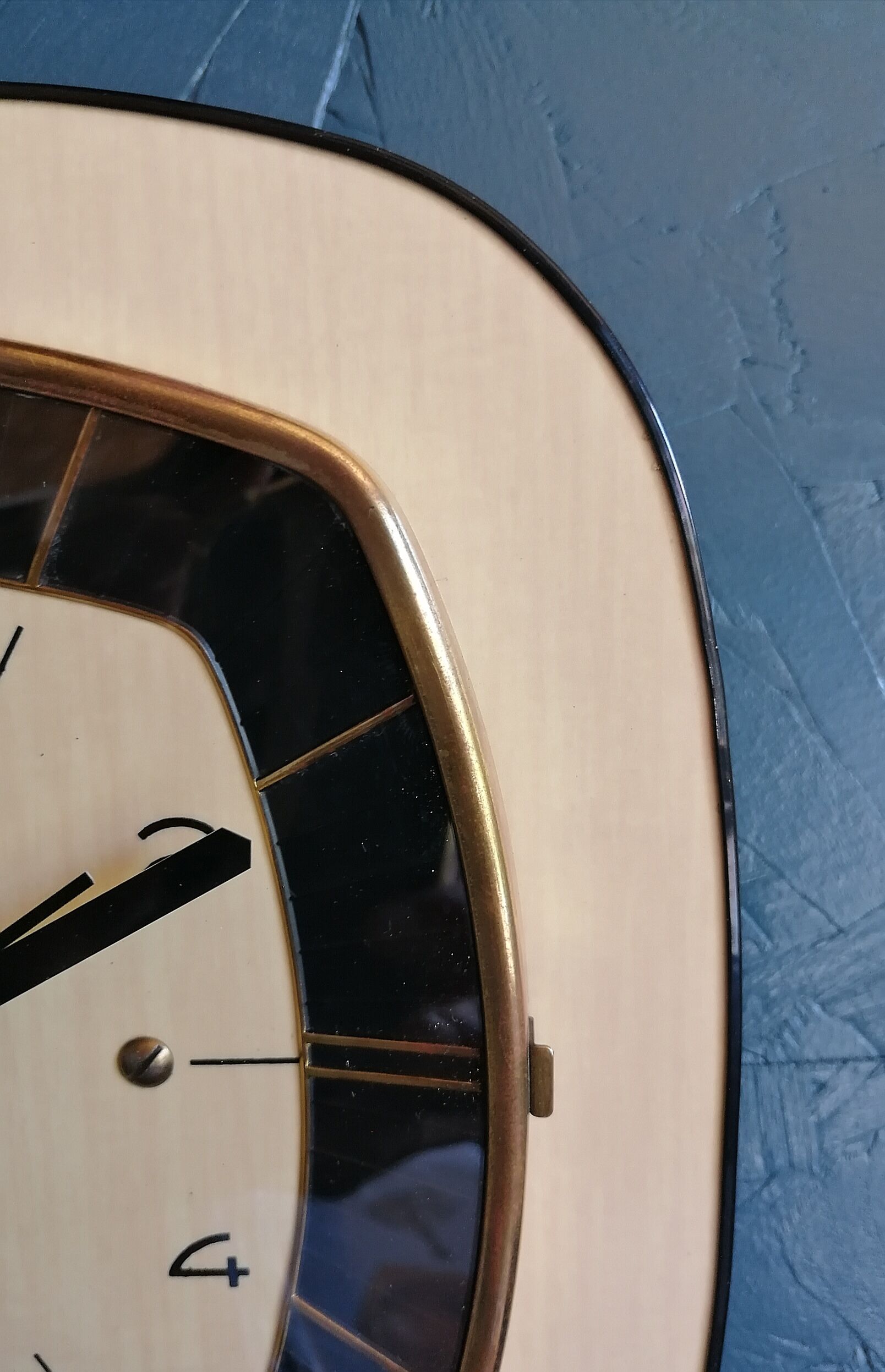 Vintage clock wall clock silent square "SMI Beige Black"