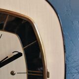 Vintage clock wall clock silent square "SMI Beige Black"