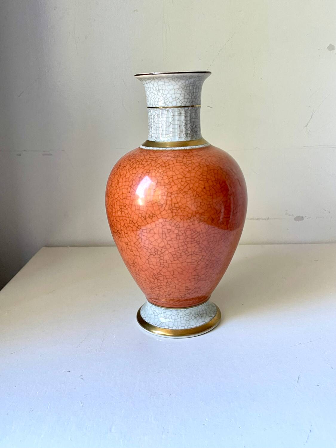 Royal Copenhagen Porcelain crackle ware  Vase Art Deco designed by Tho